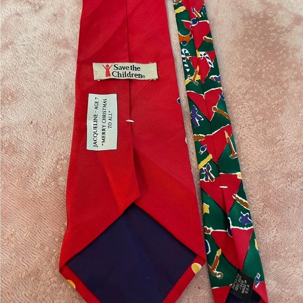 Holiday Red Christmas Tree Tie